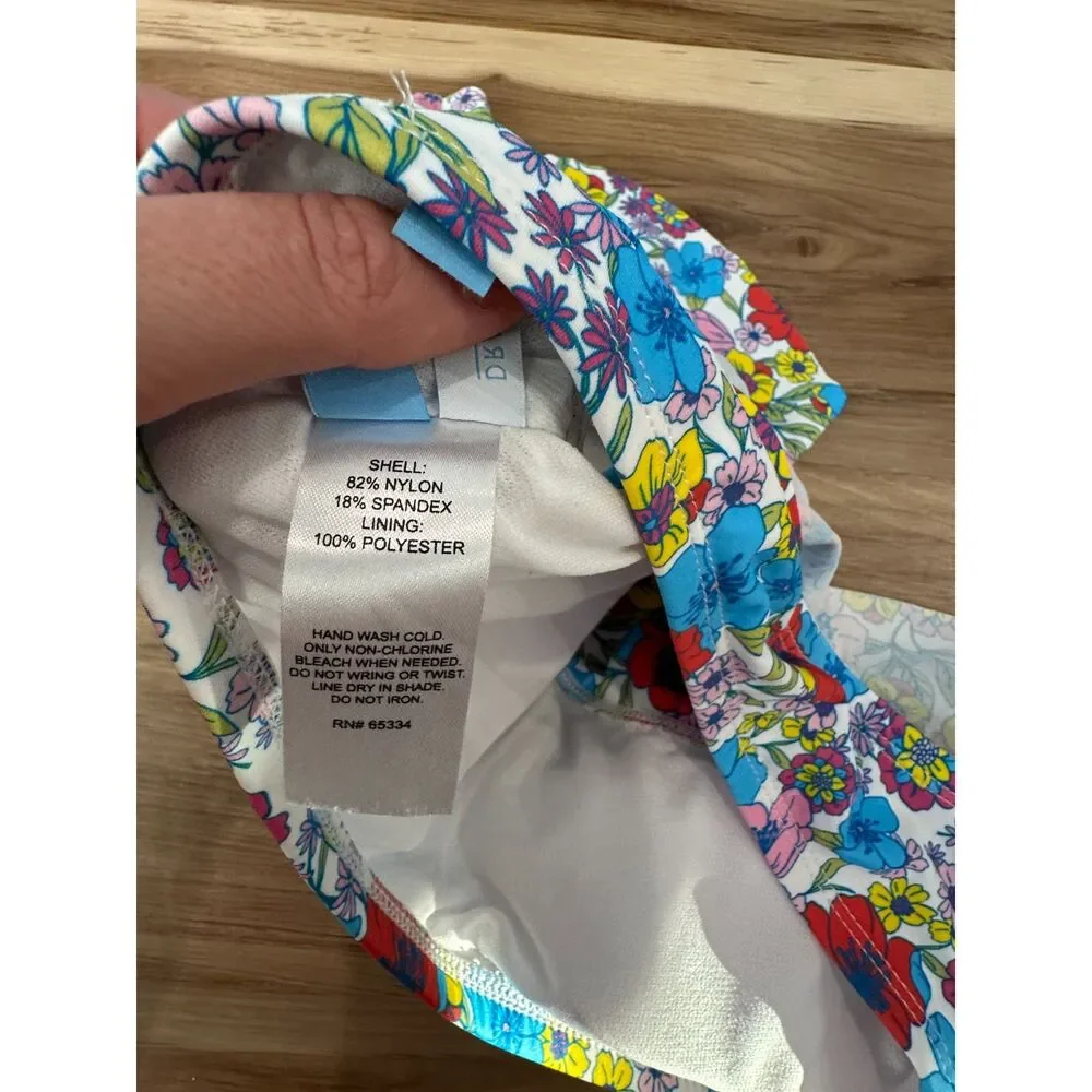 NWT Draper James Mod About You One Shoulder Flounce Ruffle Bikini Top Size XS